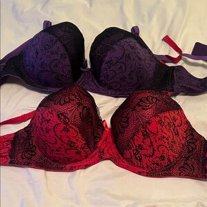Lift & Lace Convertible Bra - Red and Purple